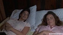 Busty brunette latina facesitted by lesbian hotel crew